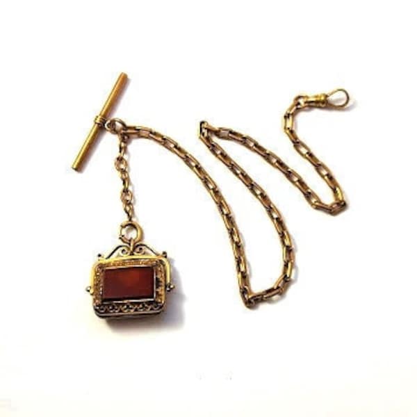 Vintage Pocket Watch Chain with Locket Fob, 1900's, Vintage Jewelry