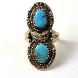 Vintage Turquoise Ring in Sterling Silver, 1960&#39;s, Vintage Jewelry