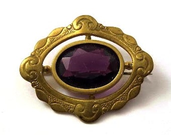 Vintage Czech Glass Pin, 1930's, Vintage Jewelry