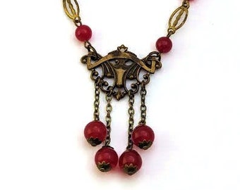 Vintage Czech Glass Necklace, 1930's, Vintage Jewelry