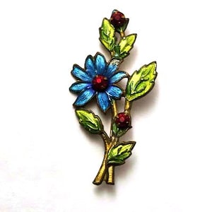 Vintage Enamel Flower Pin, 1960&#39;s, Vintage Jewelry