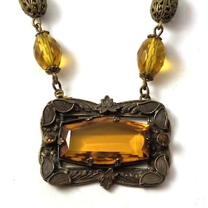 Vintage Czech Glass Necklace, 1930&#39;s, Vintage Jewelry