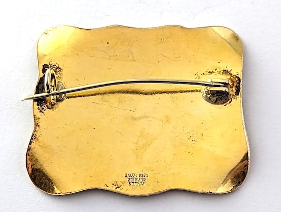 Vintage Modernist Enamel Balle Pin in Sterling Si… - image 3