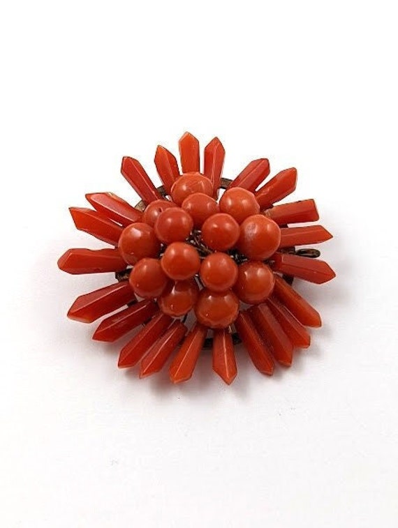 Victorian Coral Pin, 1800's, Vintage Jewelry - image 2