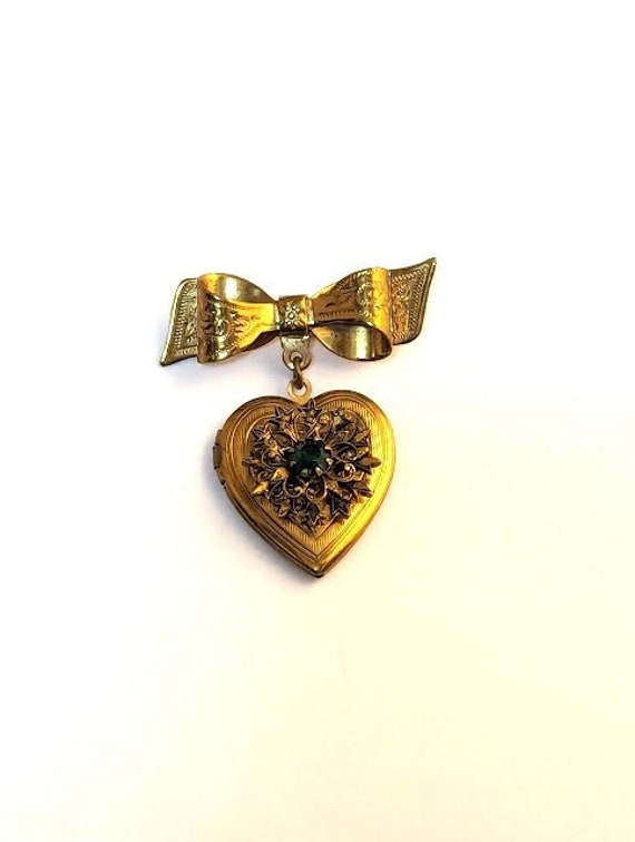 Vintage Coro Locket Pin, 1940's, Vintage Jewelry - image 1