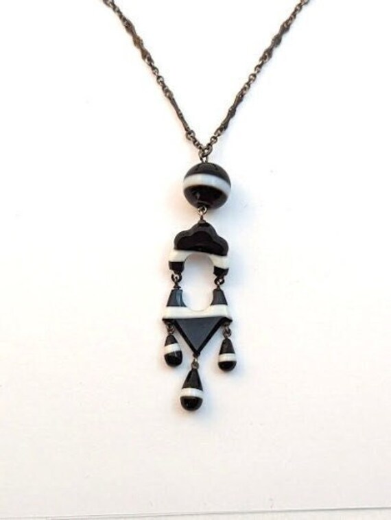 Victorian Banded Scottish Agate Necklace in Silve… - image 2