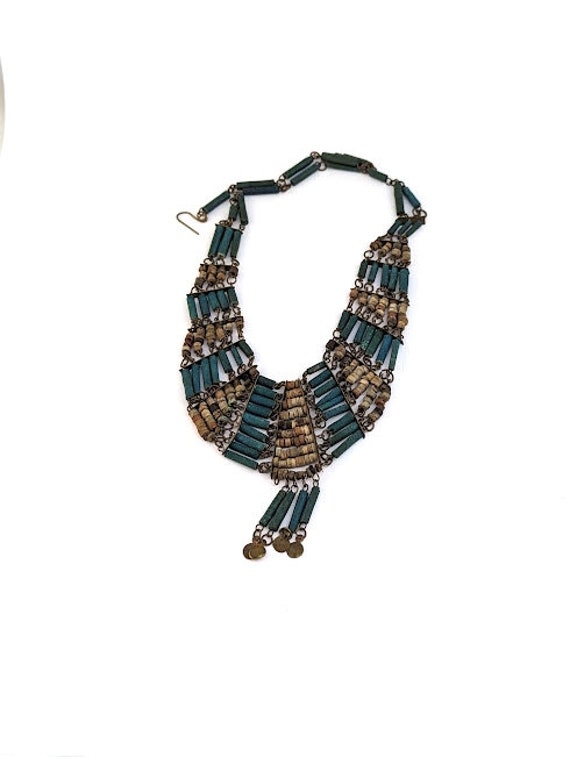 Vintage Egyptian Revival Bib Necklace, 1950's