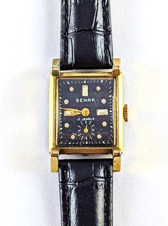 Vintage Art Deco Senak Men's Watch, 1940's