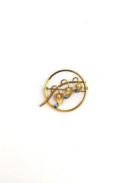 Vintage Krementz Pin with Pearls, 1940's