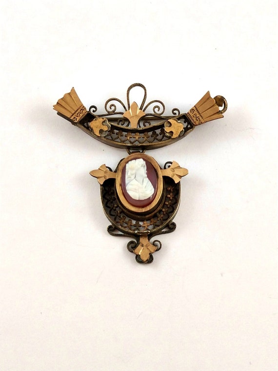 Victorian Cameo Pin or Pendant, 1910's - image 1