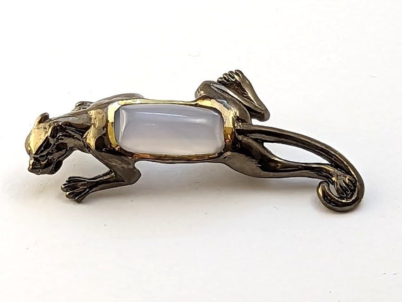 Vintage Panther Pin in Sterling Silver, 1960's - image 4