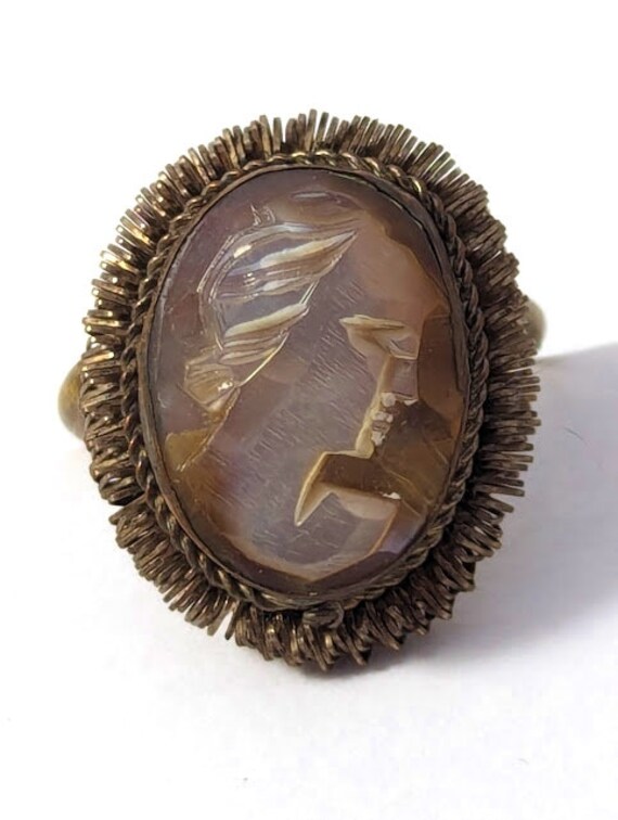 Vintage Cameo Ring in 800 Silver, 1940's, Vintage… - image 2