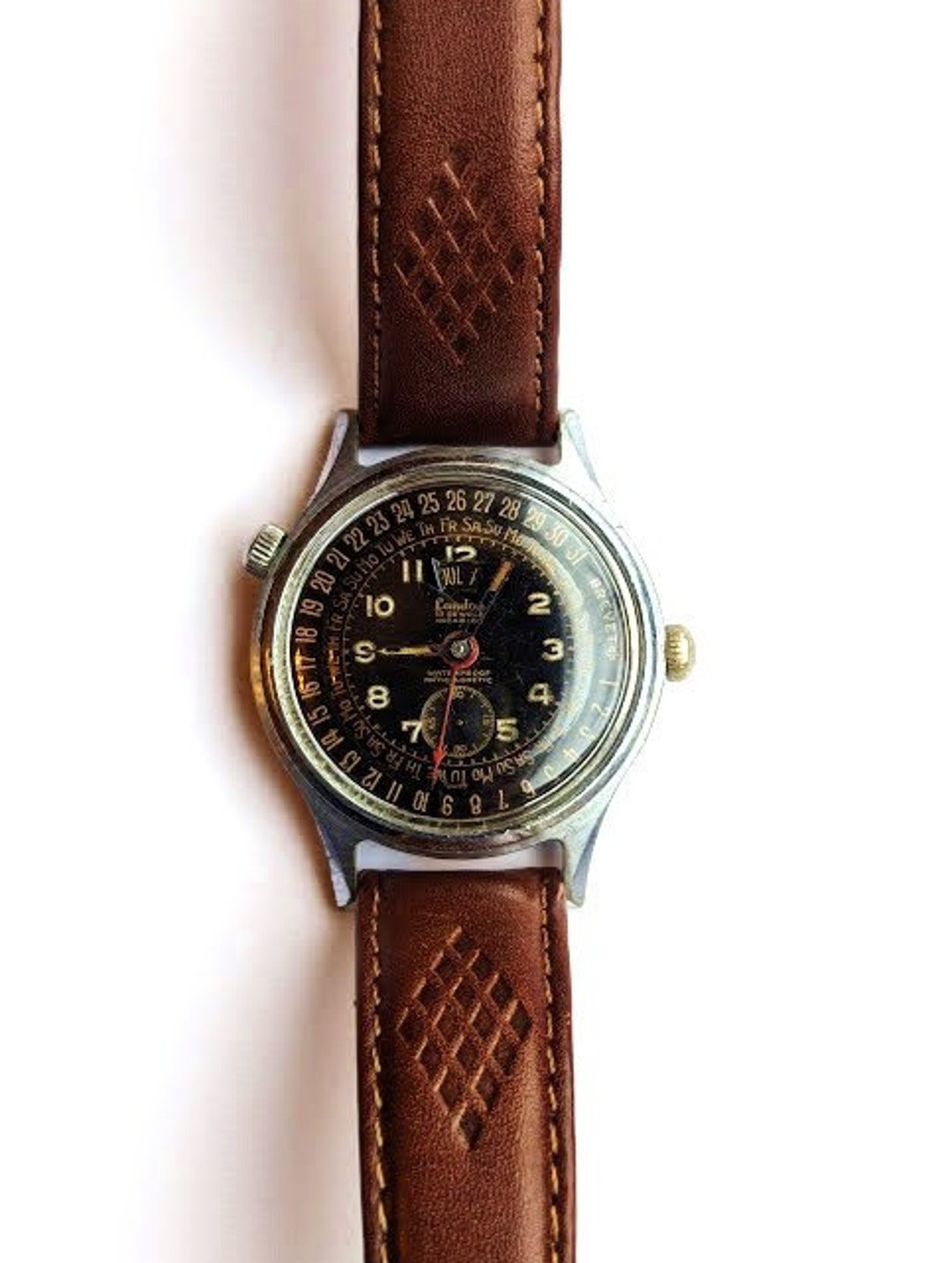 Vintage Landau Dateograph Men's Watch, 1950's, Vintage Watches Etsy