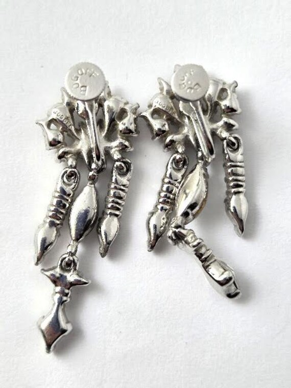 Vintage Bogoff Crystal Earrings, 1950's Vintage Jewelry Israel