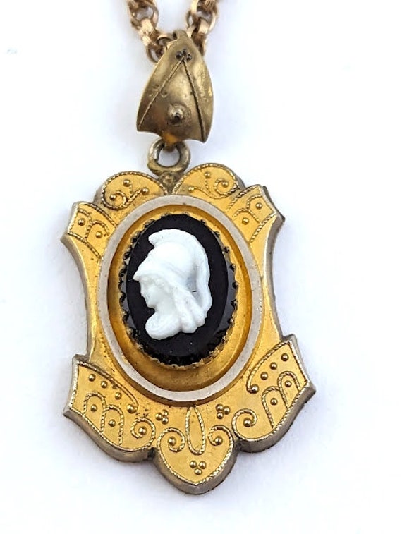 Victorian Cameo Necklace, 1900's, Vintage Jewelry - image 3