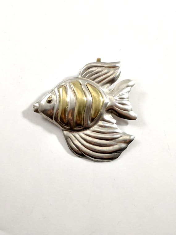 Mid-Century Silver Fish Pin, 1960's