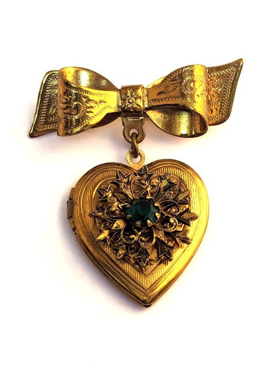 Vintage Coro Locket Pin, 1940's, Vintage Jewelry - image 2