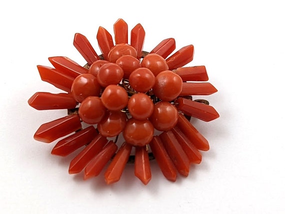 Victorian Coral Pin, 1800's, Vintage Jewelry - image 3