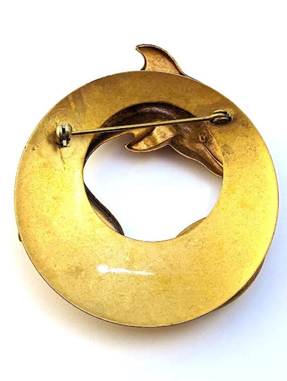 Vintage Dolphin Pin in Brass, 1940's - image 6