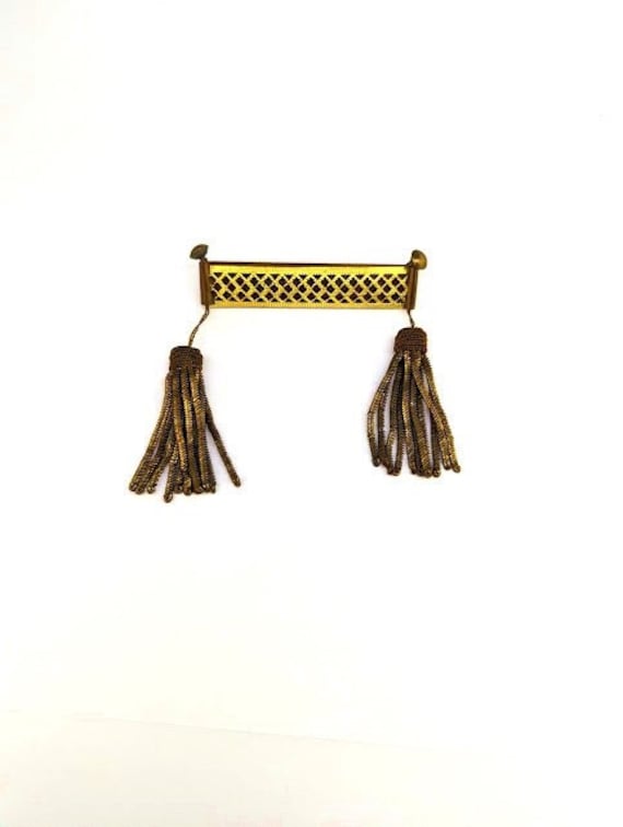 Victorian Pin with Tassels, 1800's, Vintage Jewel… - image 1