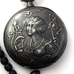 Art Nouveau Sterling Silver Repousse Swiss Pocket Watch, 1910's, Vintage Watches
