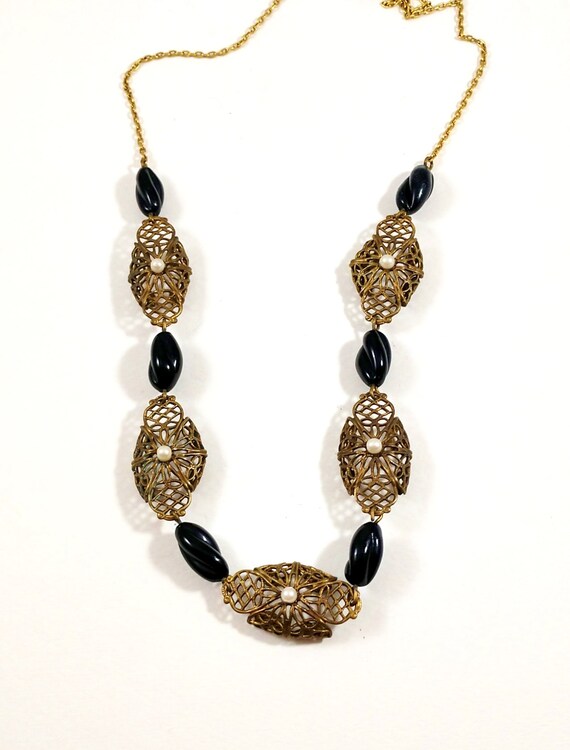 Art Nouveau Glass Necklace, 1920's