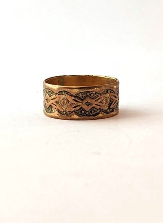 Victorian Gold-Plated Wedding Band, 1800's Vintage