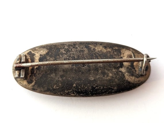 Antique Mourning Pin in Sterling Silver, 1800's - image 3