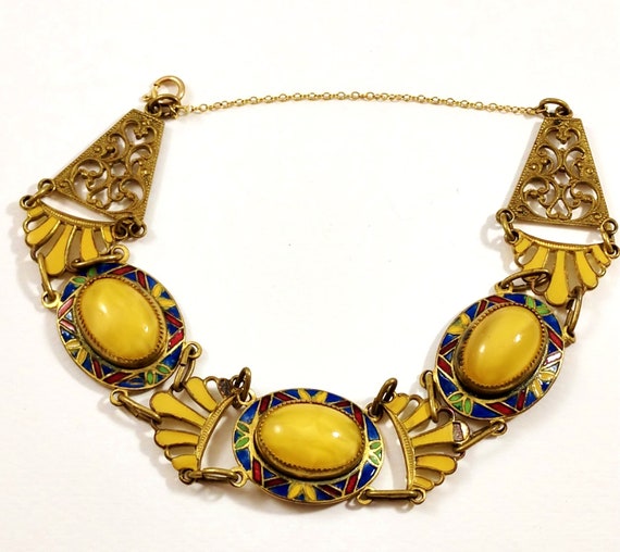 Art Deco Enamel Bracelet, 1920's