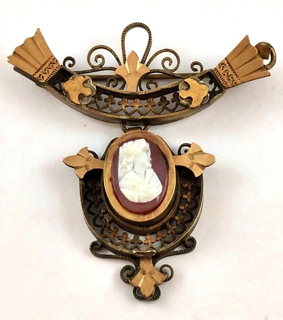 Victorian Cameo Pin or Pendant, 1910's - image 3