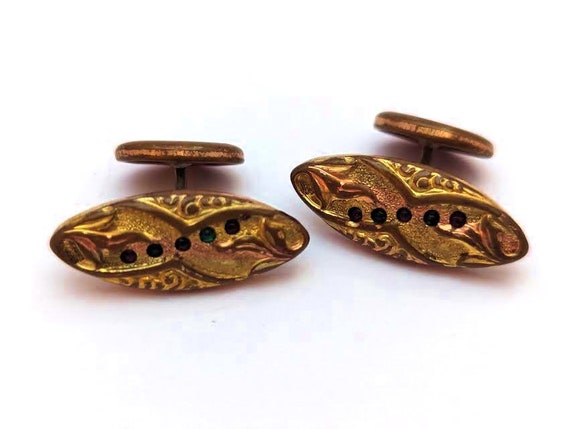 Antique Victorian Cufflinks, 1900's, Vintage Men'… - image 4