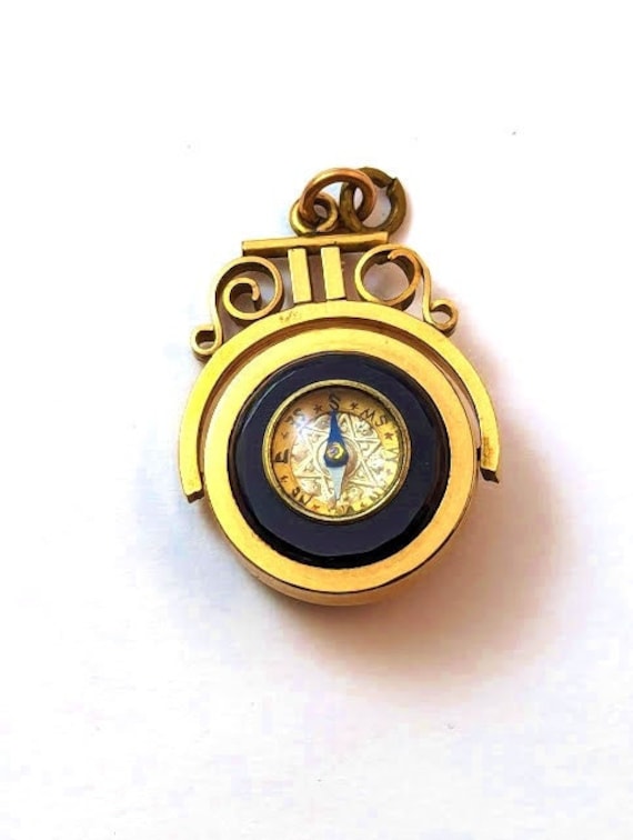 Victorian Compass Watch Fob, 1900's