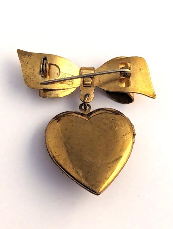 Vintage Coro Locket Pin, 1940's, Vintage Jewelry - image 3