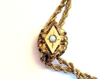 Victorian Pendant Watch Chain with Slide, 1900's, Vintage Jewelry