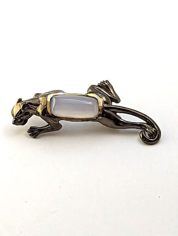 Vintage Panther Pin in Sterling Silver, 1960's - image 3