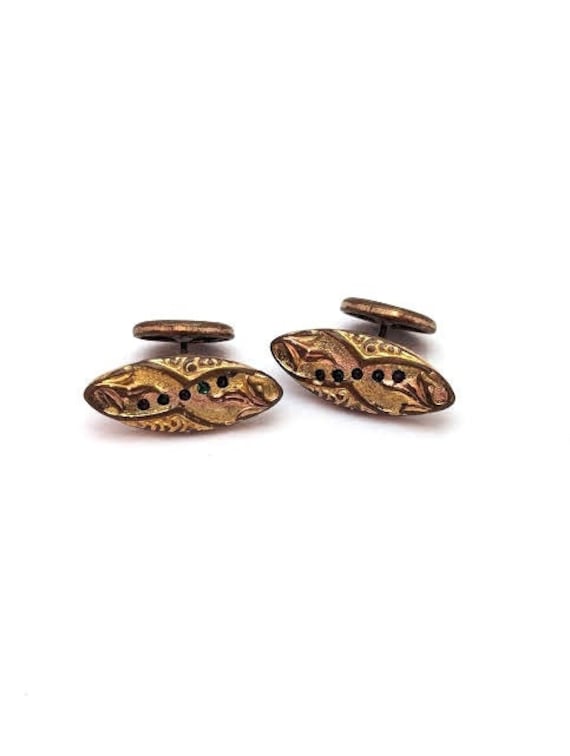 Antique Victorian Cufflinks, 1900's, Vintage Men'… - image 1