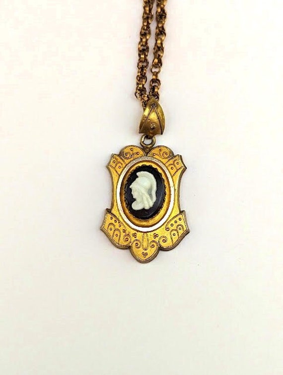 Victorian Cameo Necklace, 1900's, Vintage Jewelry - image 1