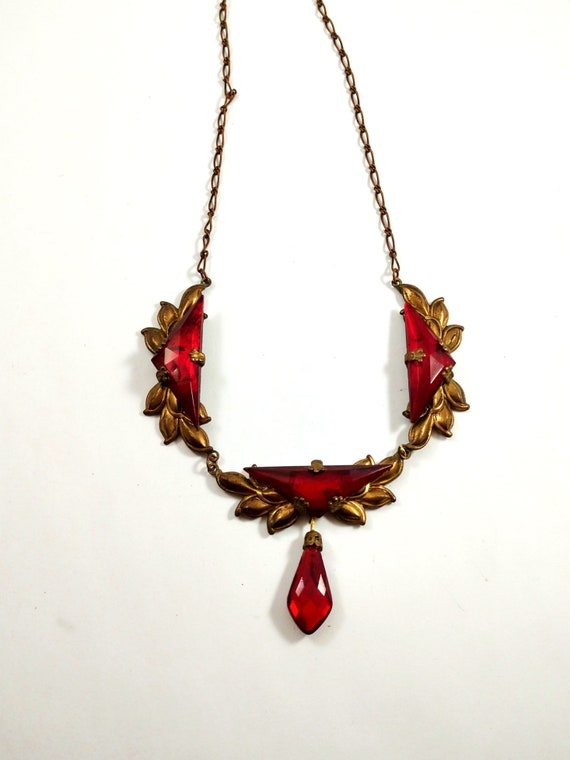 Vintage Czech Glass Necklace, 1930's