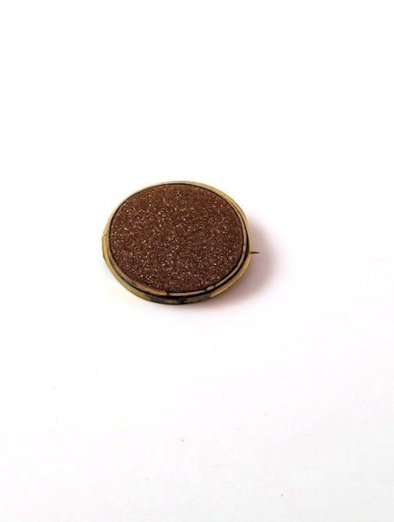 Victorian Goldstone Pin, 1800's, Vintage Jewelry, 