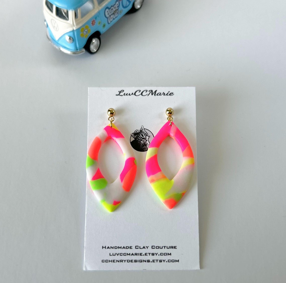6 Pairs Neon 80s Earrings For Women - Acrylic Hoop Candy Color Round Retro Glow Big Earrings For Cosplay Party Costume Dancing Accessory