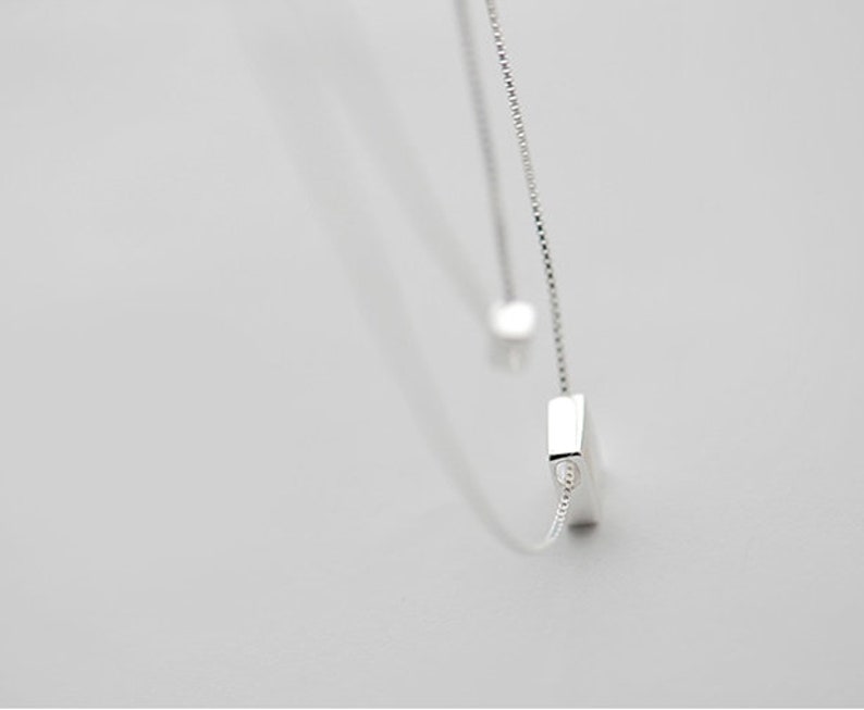 Multilayer Cube Square 925 Sterling Silver Necklace
