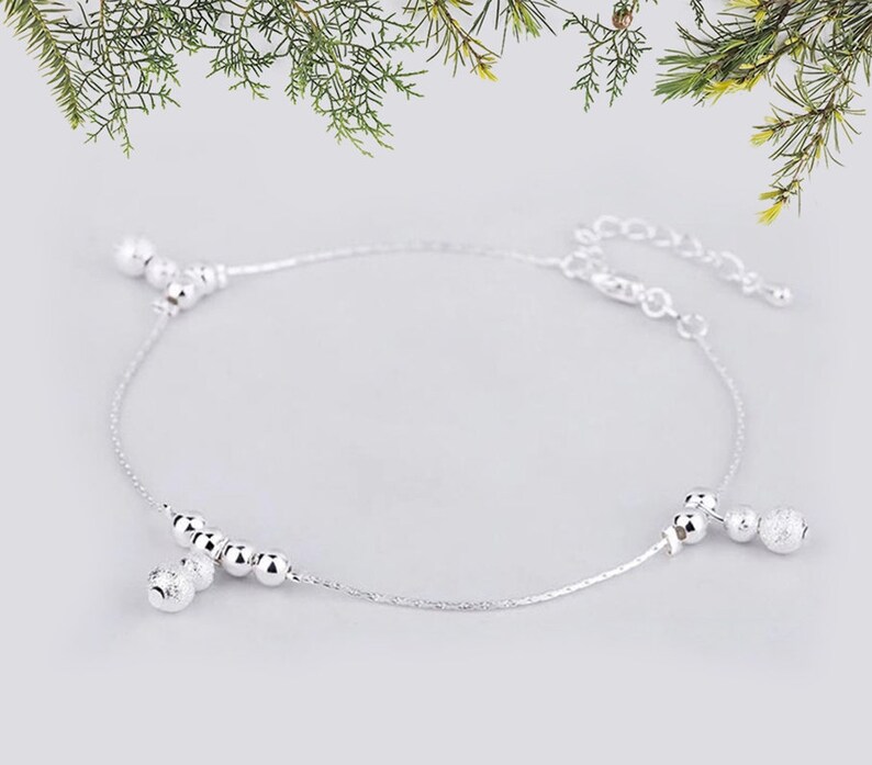 Balls 925 Sterling Silver Anklet