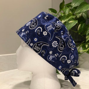 Penn State Paisley Print Scrub Cap, PSU Scrub Cap, Unisex PSU Scrub Cap