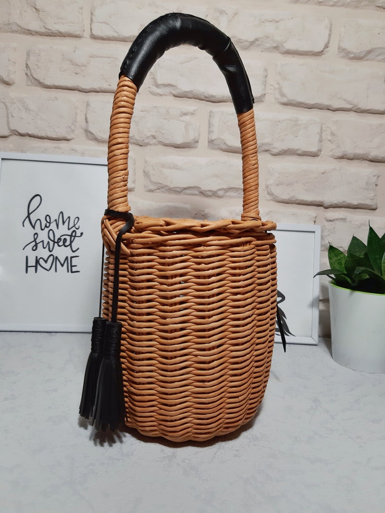 Jane Birkin Basket Wicker Round Handmade bag | Etsy