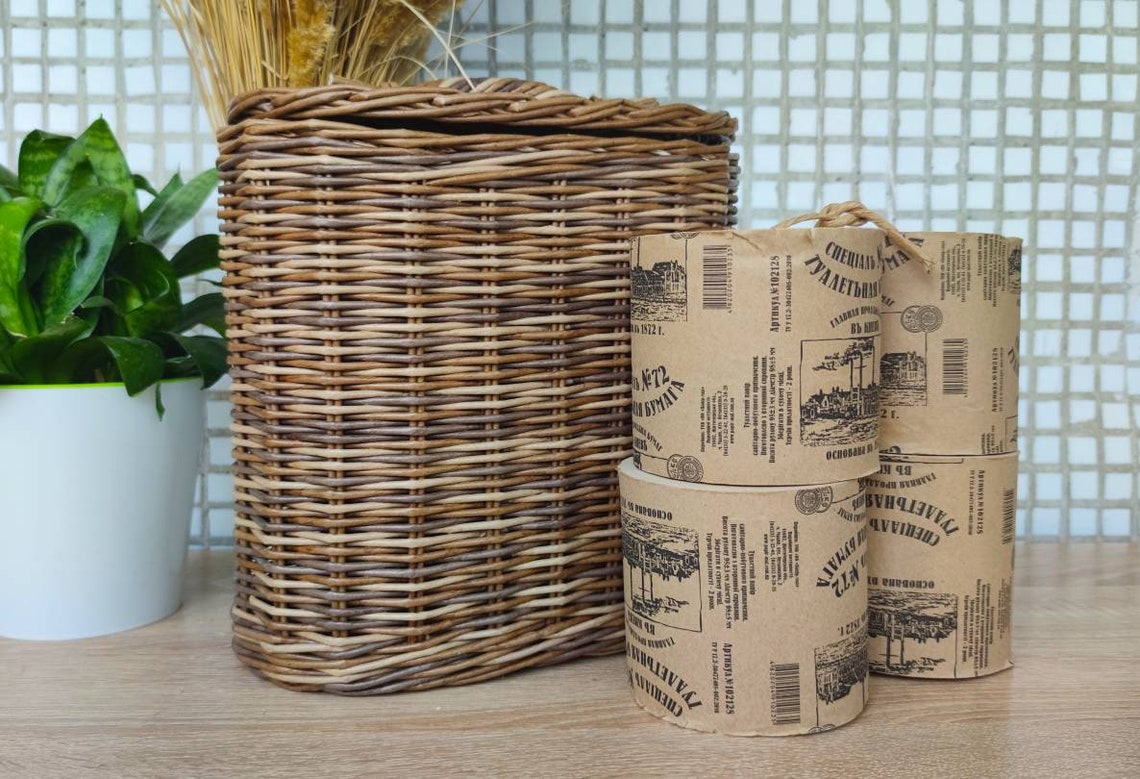 Toilet paper basket Toilet Paper Basket with Handle Toilet Etsy