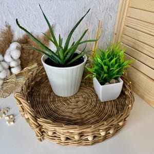 Round Tray, Round Basket Tray, Round Wicker Tray, Rustic Tray, Handles Basket Tray, Bread Basket Fruit Basket Serving Tray Basket Decor