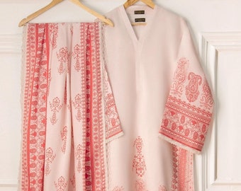 Traje Aghanoor de 2 piezas con estampado marino (talla L), India, Pakistán, Bangladesh, Shalwar Kameez