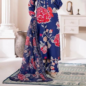 Printed Chiffon Dupatta - Etsy