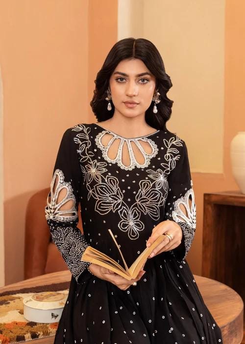 navy blue dress for baby girl Pakistani Winter Designer Collection