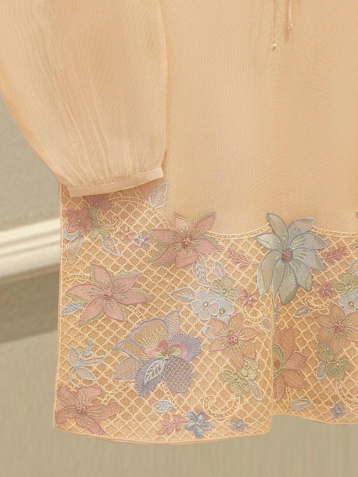 Agha Noor 2 Piece - Pure Embroidered Cotton Net Suit (Lining in the sleeves too) - Charmeuse Silk Pants